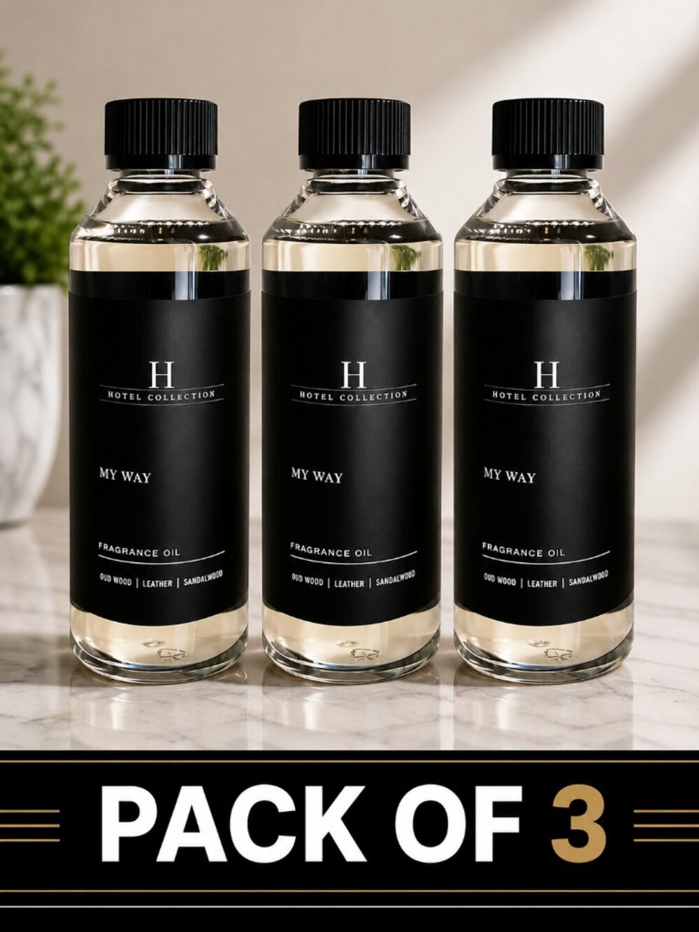3 Pack My Way 500ml Diffuser Oil Inspired By 1 Hotel Miami, Hotel Collection